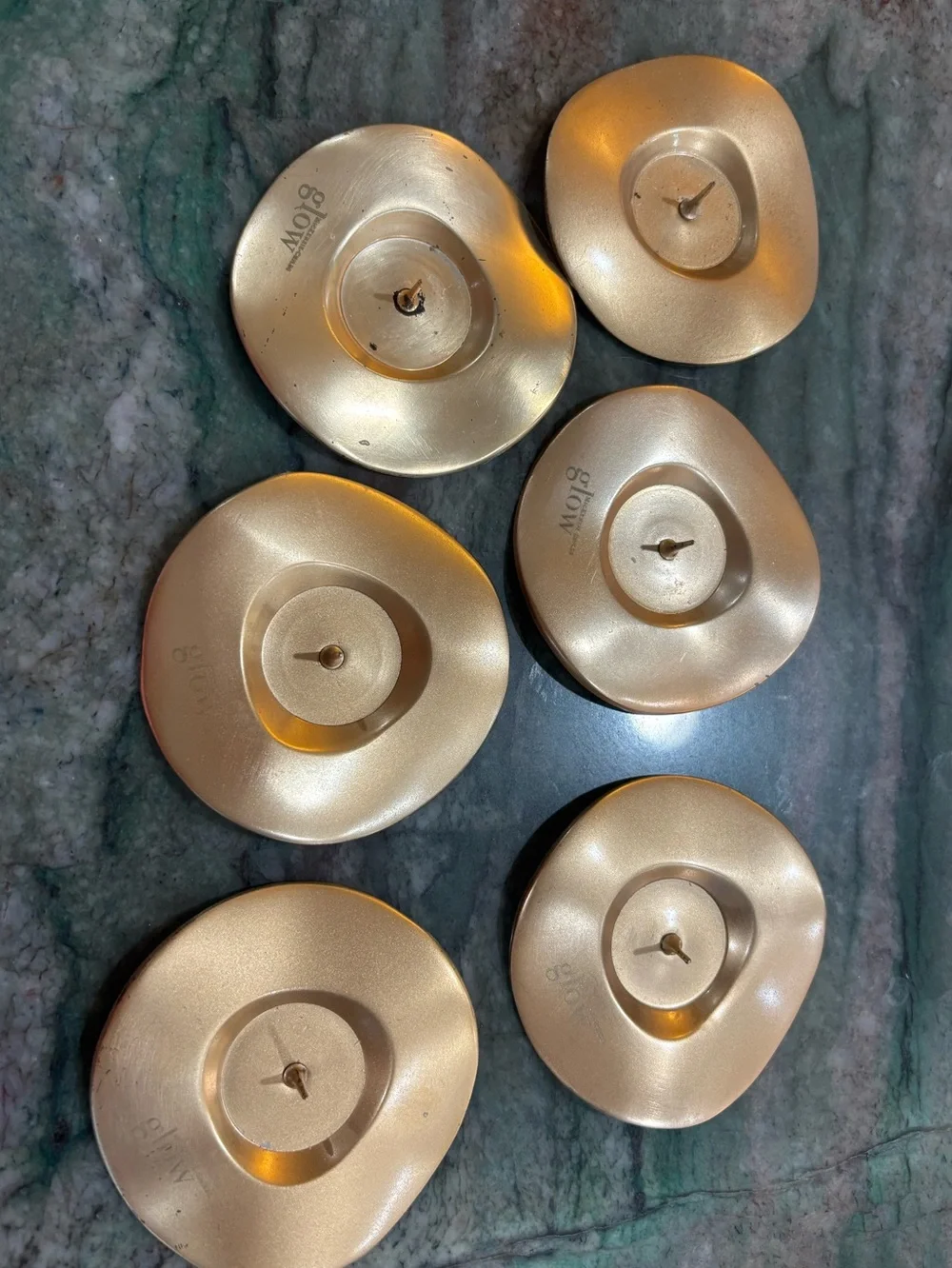 Mackenzie Childs GLO Metallic Gold Petal Candle Holder